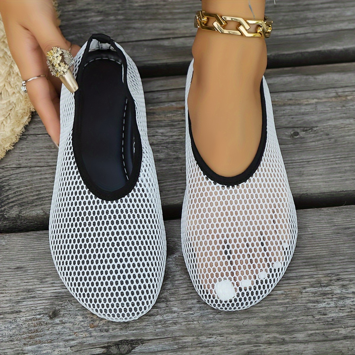 

Women's Breathable Mesh Flats, Casual & Comfort Shoes, Slip-on Summer Footwear