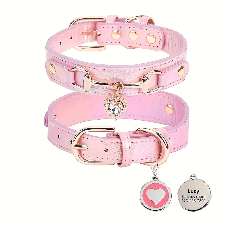 TEMU Personalized Dog Collar With Name And Phone Number Engraved Adjustable Custom Puppy Collar Pet Collar For Small Medium Large