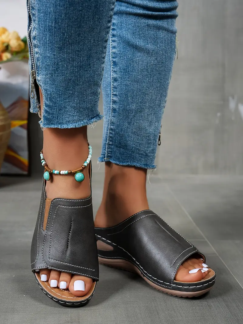 womens comfortable casual wedge sandals everyday anti slip shopping shoes summer outdoor beach slippers Product details 10