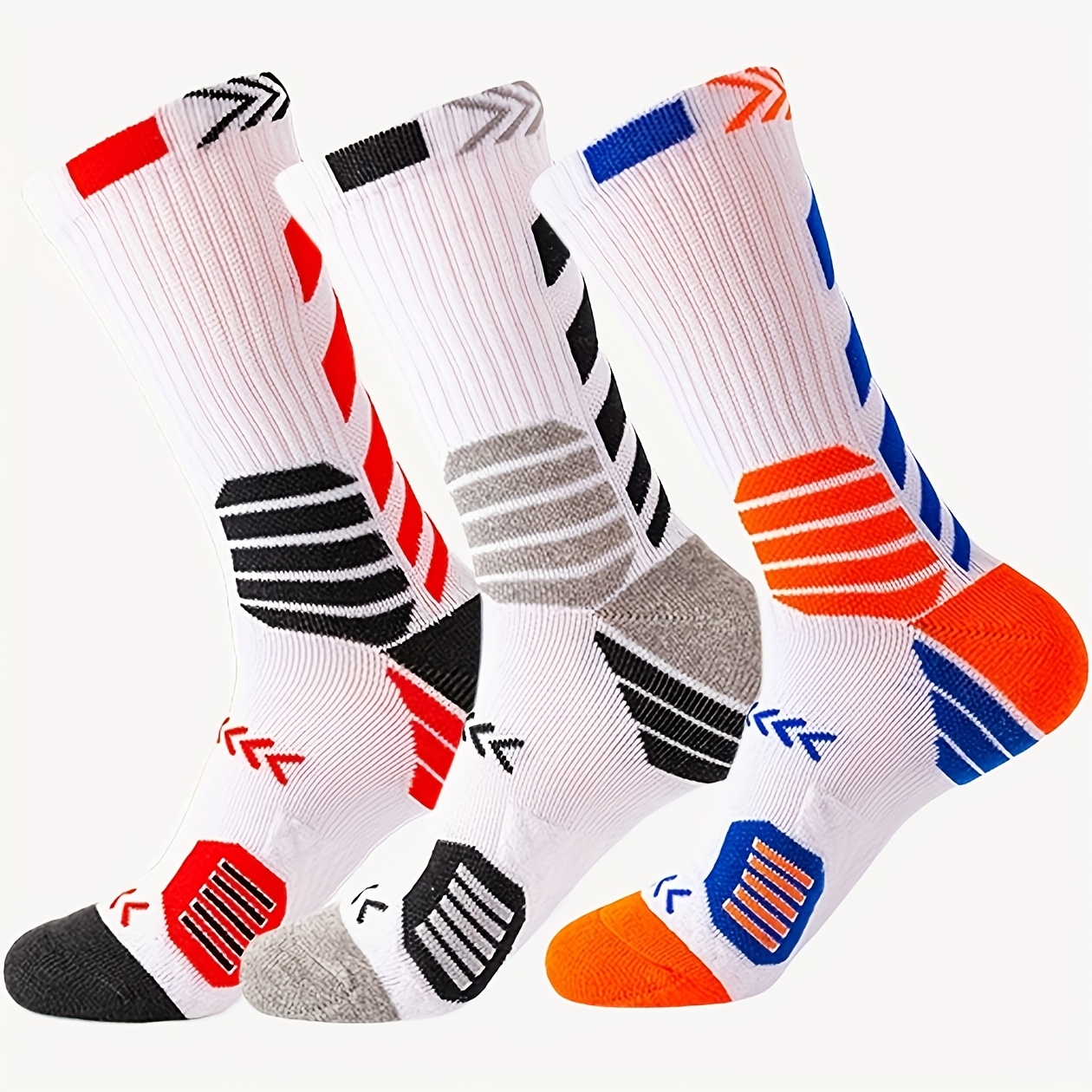TEMU 3 di calzini sportivi da assortiti, adatti per attivit� come escursionismo, sport, basket, ciclismo, camminata e sport . Versatili per mostrare