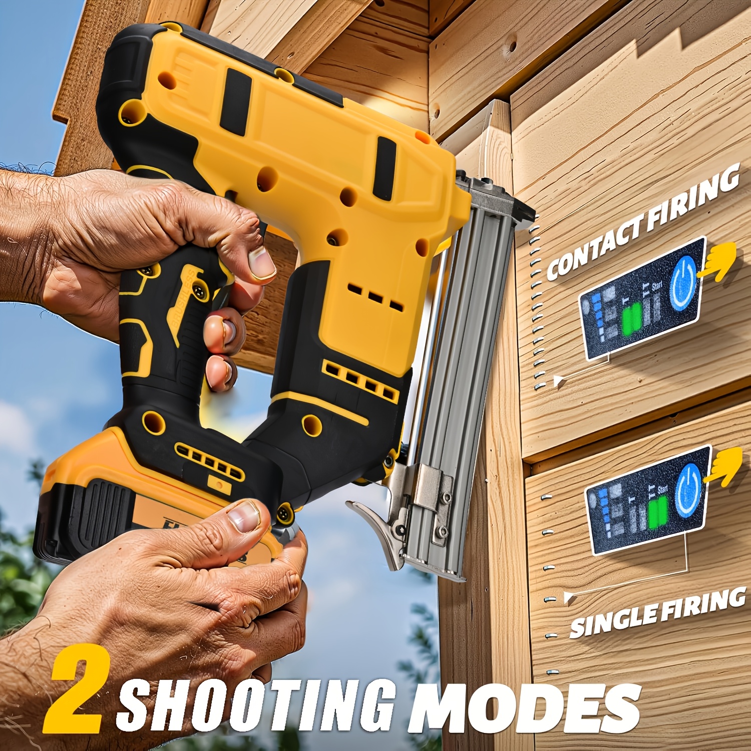 TEMU Cloueuse à brad 18GA fil pour Dewalt 20V, cloueuses à brad balais avec 5000 clous, pistolet à clous de calibre 18 pour menuiserie, maison, ,