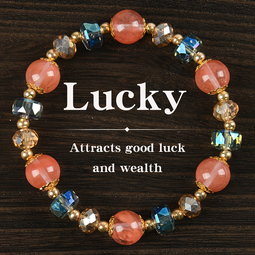 TEMU Charm Bracelet With Crystals - Perfect Gift For Women, Ideal For & Special Occasions, Serenity & Luck - Sparkling Crystal Jewelry