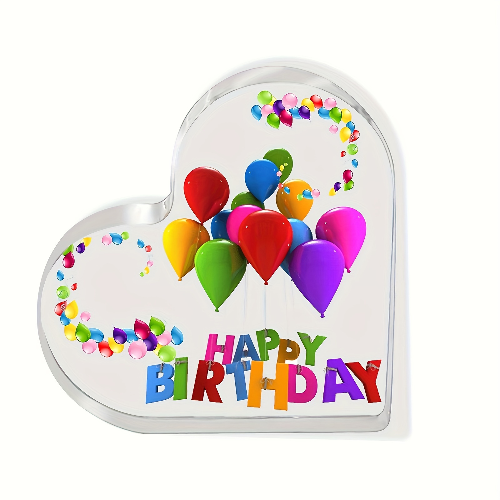 

1pc Heart-shaped Acrylic Ornament For Birthday, Giving Birthday Gifts To Colleagues, Friends Parents, Office Desktop Decoration Ornaments