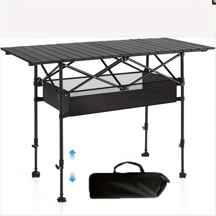 

Folding Lightweight Camping Table, Aluminum Folding Table Rolled Up Table, Easy To Carry Bags, Suitable For Indoor, Outdoor, Camping, Backyard, Barbecue, Party, , Beach, Picnic, Outdoor, Etc