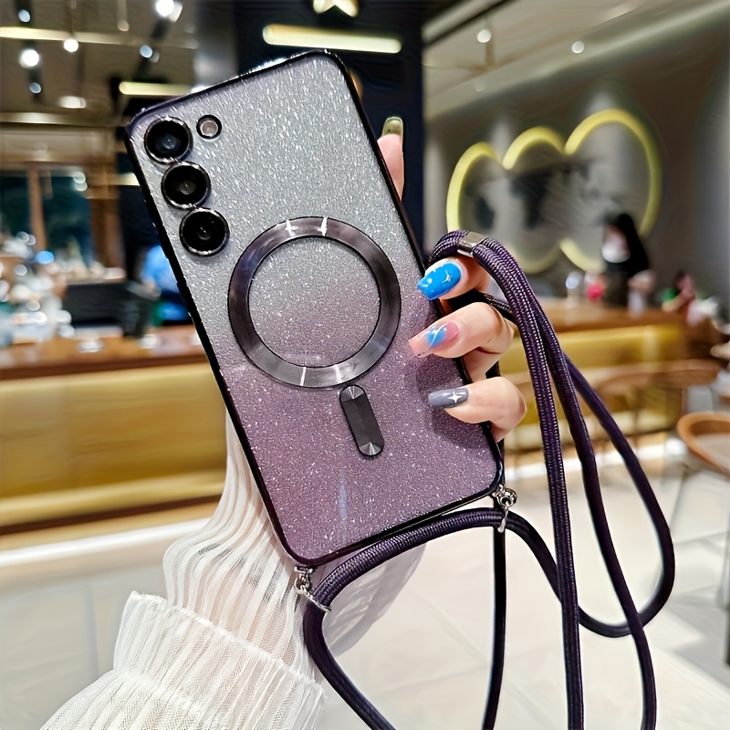 TEMU Luxurious Glitter Magnetic Phone Case For Women, Compatible With For For Galaxy S25, S23, S22, S26 , And S25 Ultra. It Features A Wireless