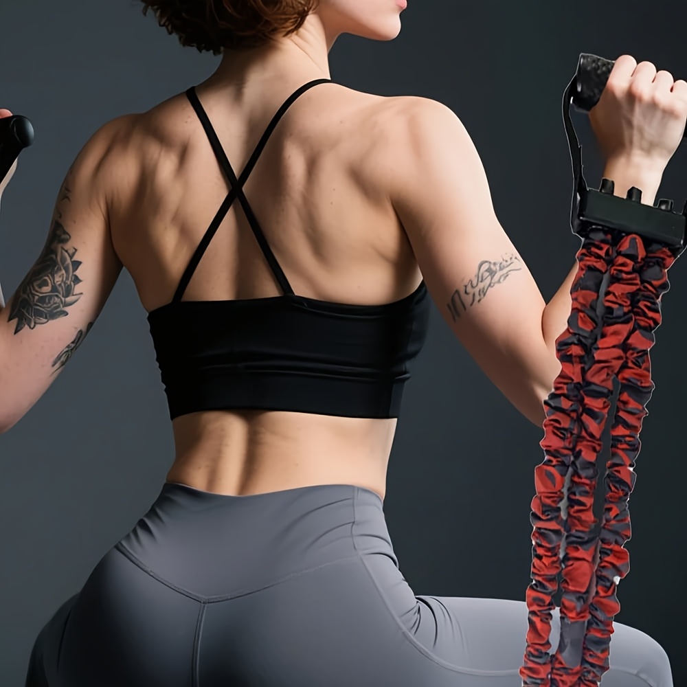 1pc Heavy-Duty 3-Hole Resistance Stretcher - Stackable Adjustable Ankle Puller for Full-Body Workout, Ab Roller Trainer with Ergonomic Handles & Portable Design for Home Gym, Fitness, and Outdoor Training, Resistance Bands for Working Out, Sturdy Construction