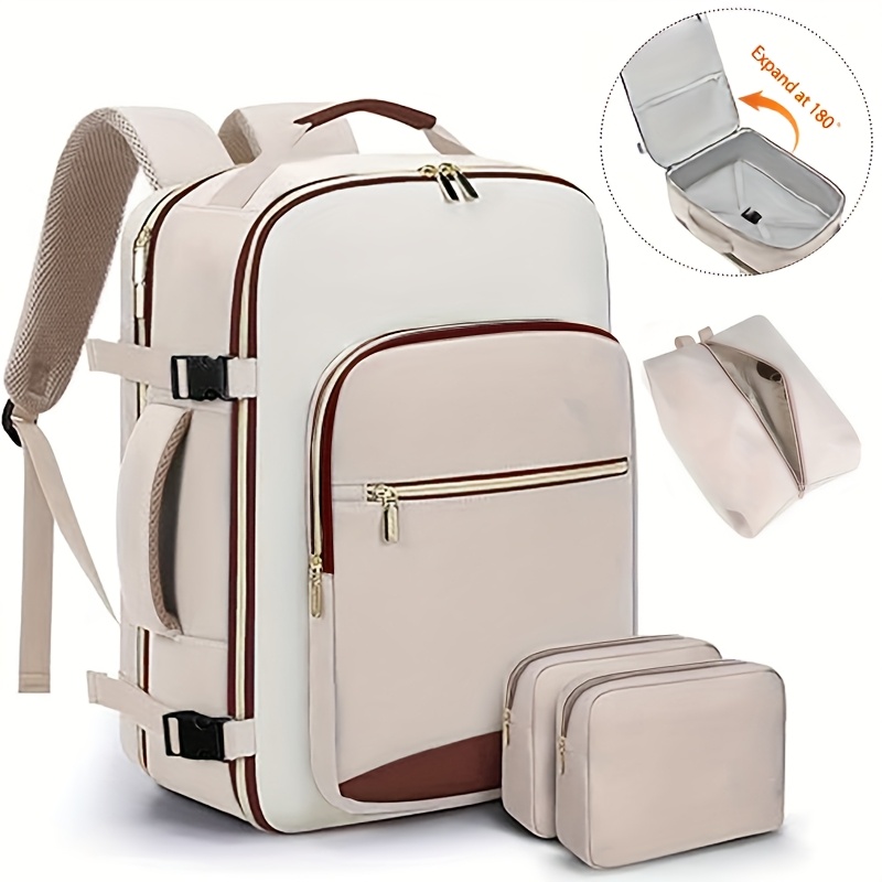 Trekking Rucksack 40 L 40L Reiserucksack Handgepck Mit 4 Packwrfeln   Wasserdicht, Laptopfach, Unisex