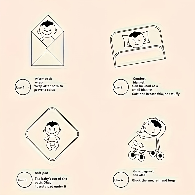 One or four adorable cartoon-design children's hooded coral velvet bath towels, perfect for newborns and kids aged 0-6 years. Highly absorbent baby wraps and blankets make great gifts for little ones