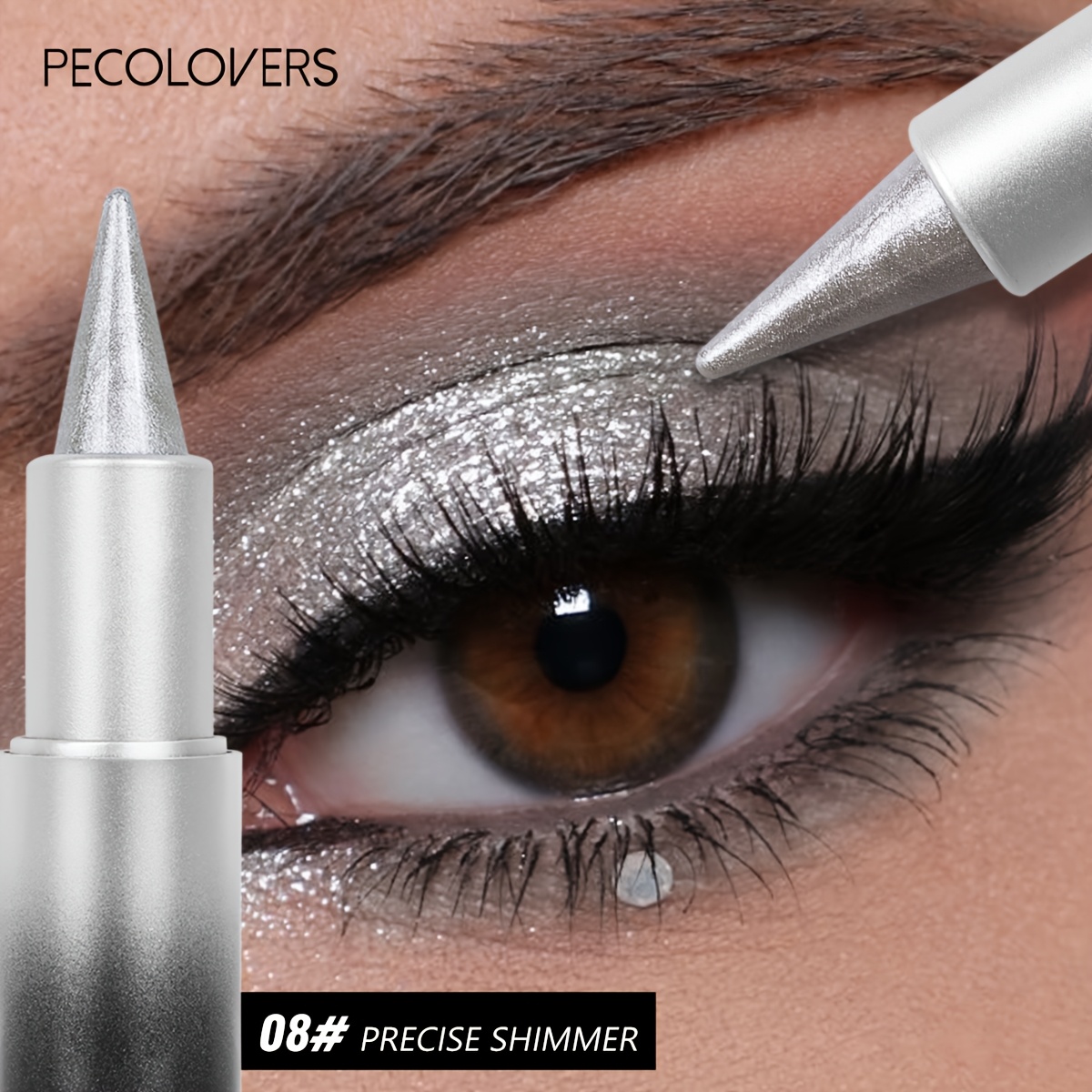 Image of 1pc Vibrant Glitter Eyeshadow Stick - Longwear, Waterproof, Swivel Eyeliner - Eye Shadow Palette In A Convenient Stick Format, Perfect For Mesmerizing Party
