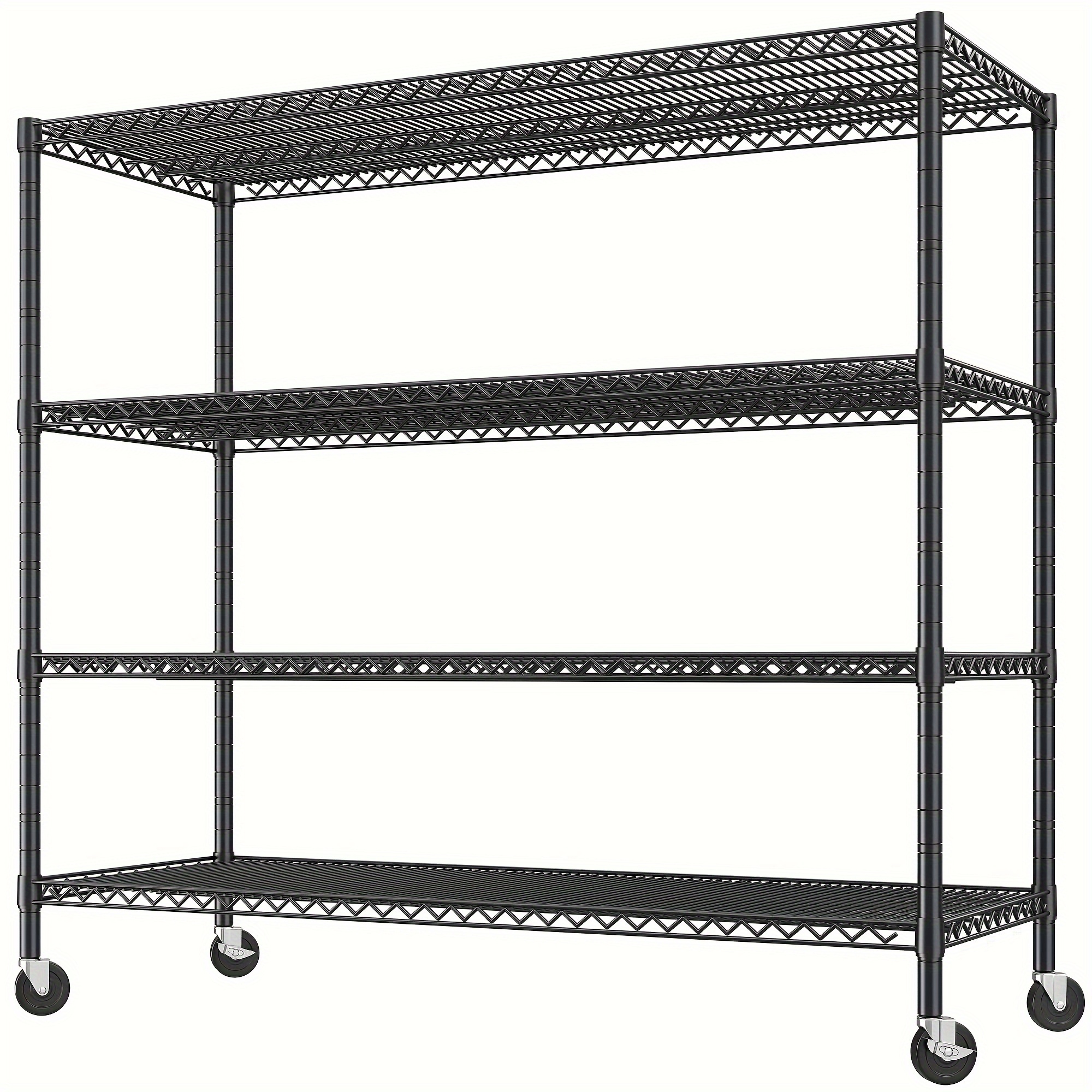 

Storage Shelves 75.6" H Wire Shelving With Wheels 2500lbs Heavy Duty Metal Shelves For Storage Adjustable Garage Storage Rack Commercial Shelving, 75.6" H X 55.5''w X 24" D