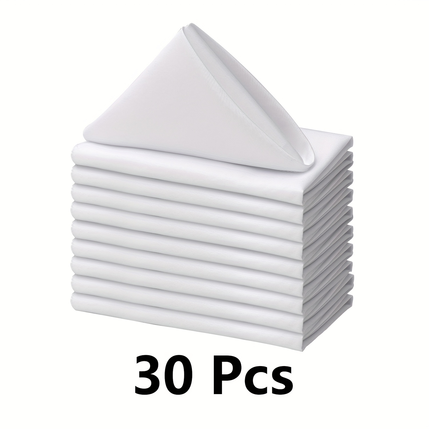 30pcs Cloth Napkins, Square Polyester Napkins Cloth Washable For Dinners Hotel Weddings Restaurant And Parties (20 X 20 Inches 17 X 17 Inches)