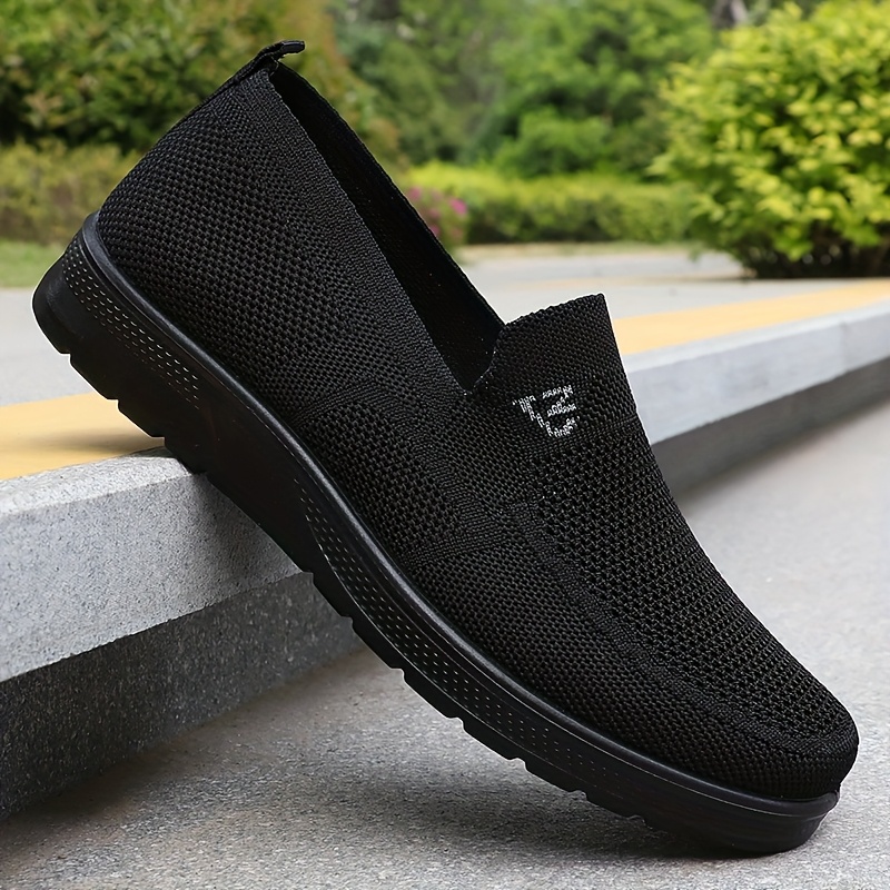 Men's Stylish Solid Knit Casual Shoes - Lightweight, Breathable, Non-Slip - The Perfect Choice for Outdoor Adventures and Leisure Enthusiasts