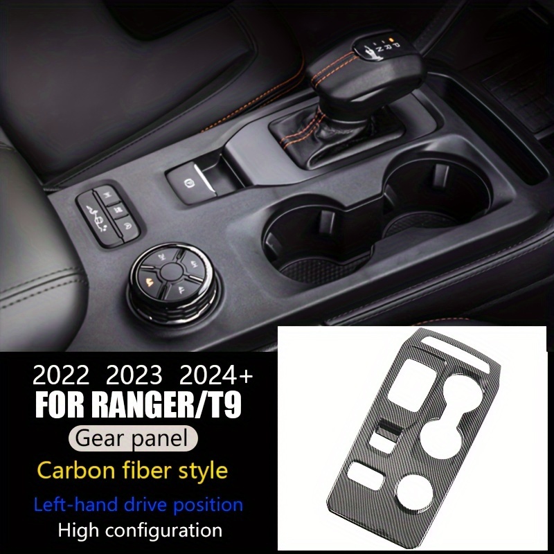 For Ford /t9 2022-2024+ Carbon Fiber Pattern Abs Gear Shift Panel Cover - Scratch-resistant Interior Accessory