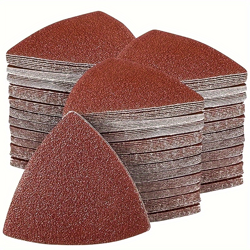 

10/60pcs Triangular Sandpaper Flocking Brushed Self-adhesive Triangular Sanding Disc 90*90*90mm For Wood Sanding, Is 60/80/120/180/240/320grits