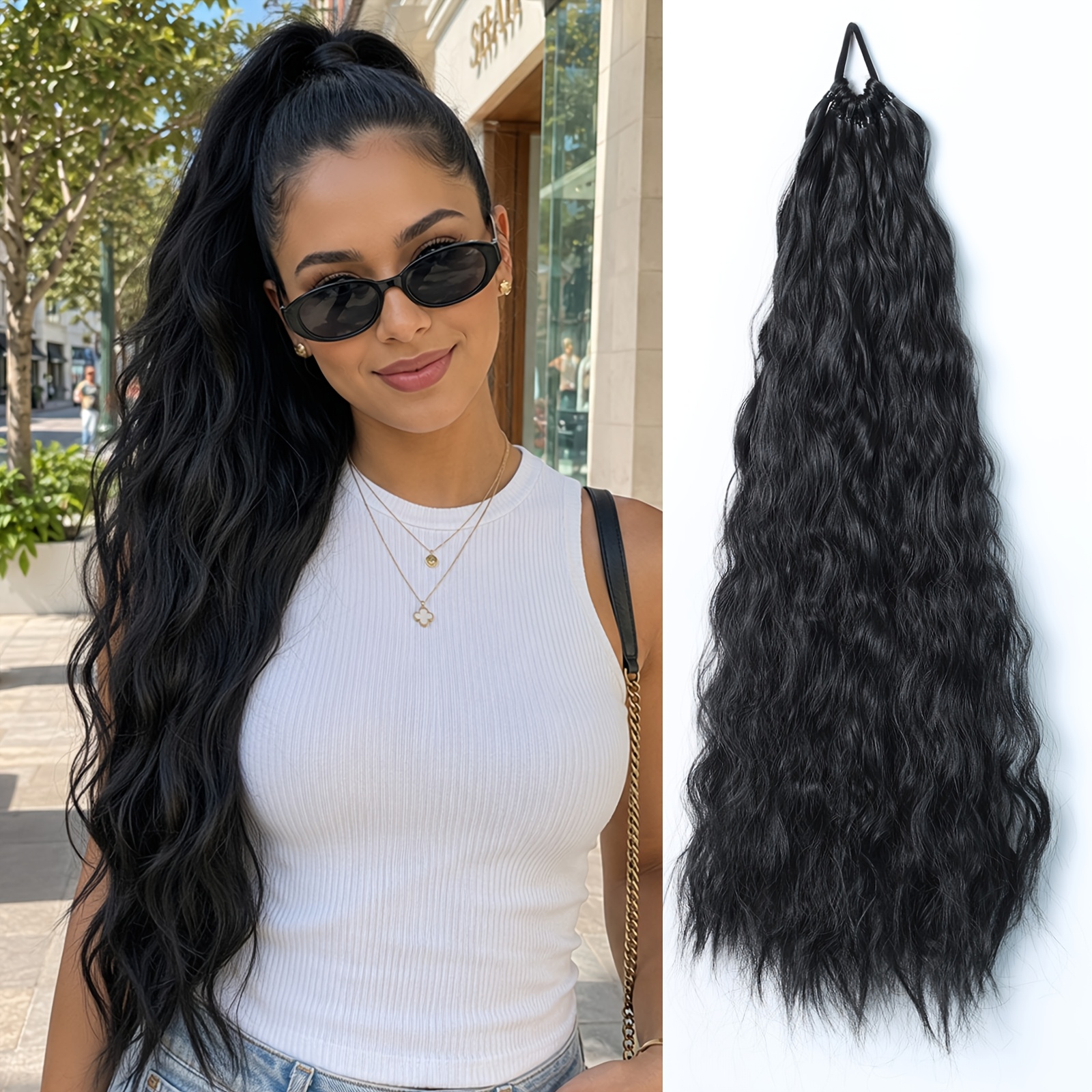 TEMU Peluca de de caballo de agua Haircube resistente al con transición de color degradado y postizo para aumento instantáneo de volumen - Adecuada