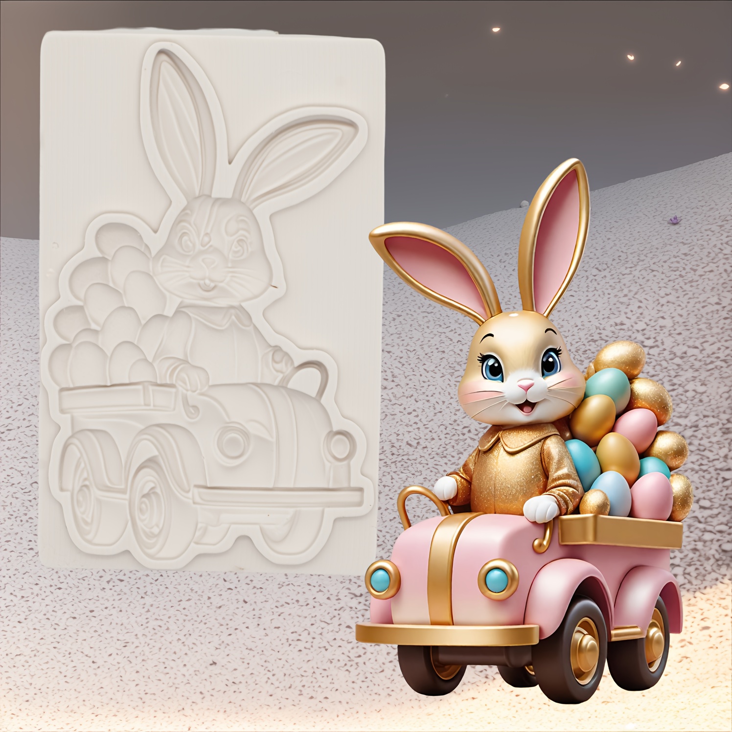 

Silicone Bunny Rabbit Easter Chocolate Mold, Diy Resin Clay Cake Baking Mold For Home Decor, , Christmas, Halloween, Thanksgiving, Valentine's Day