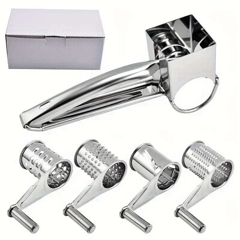   stainless steel cheese grater set manual rotary   effortless   food contact safe kitchen gadget for   use