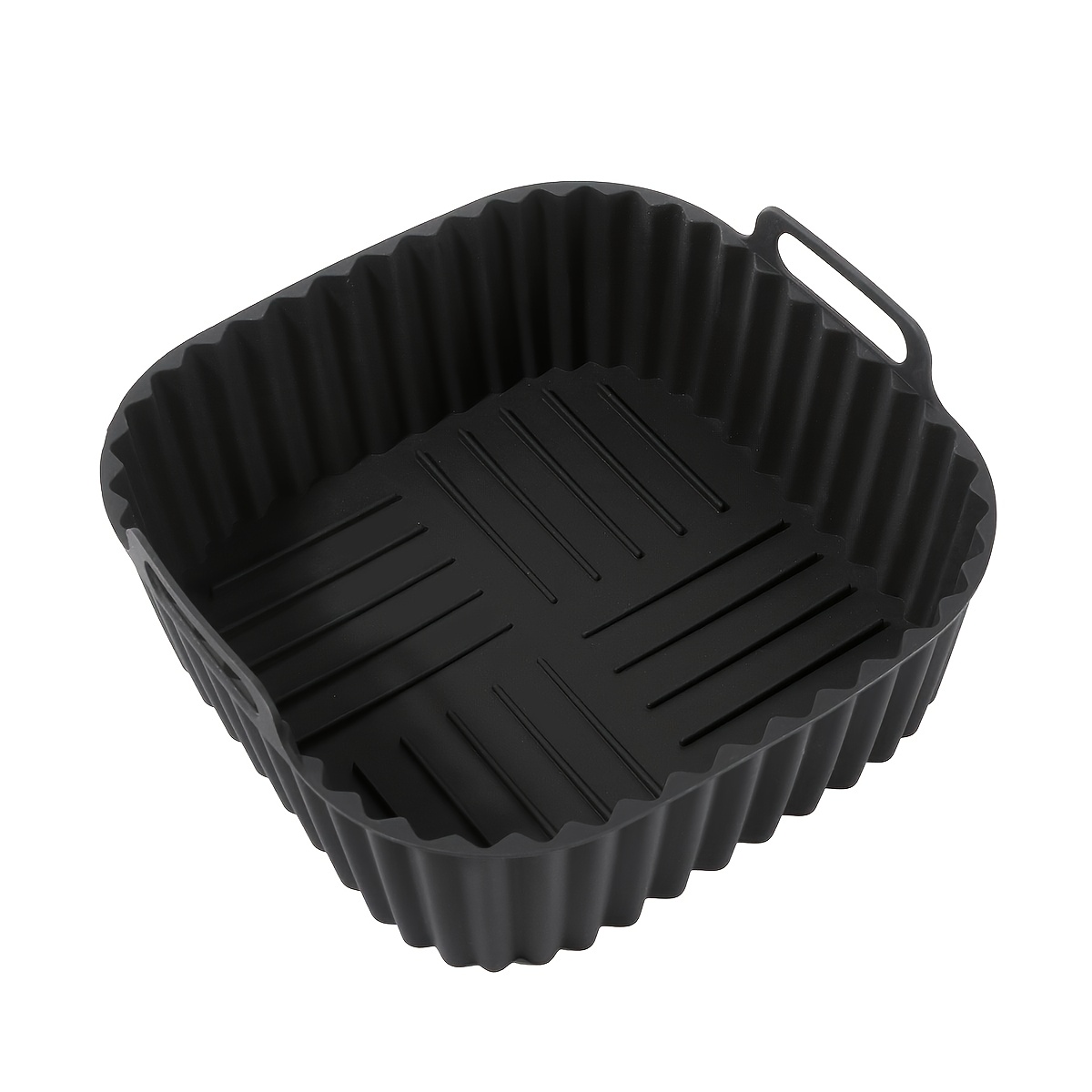Image of 1pc Reusable Silicone Air Fryer Liners - 23cm Square For 4-7 Fryers - Air Fryer And Microwave Safe - And - Perfect For Healthy Cooking