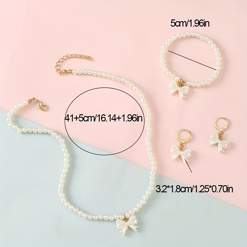 4pcs Princess-style Imitation Pearl Butterfly Pendant Bead Set