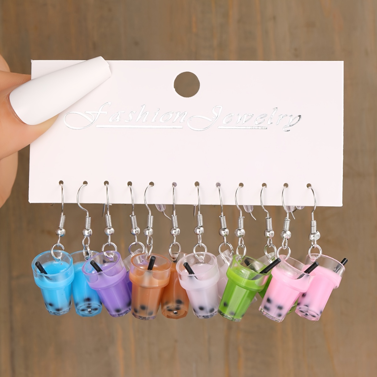 

Charming 6-pair Milk Tea Cup Dangle Earrings Set - Cute Resin Fashion Jewelry For Women, Perfect For Everyday & Vacation Wear Earrings For Women Necklaces For Women