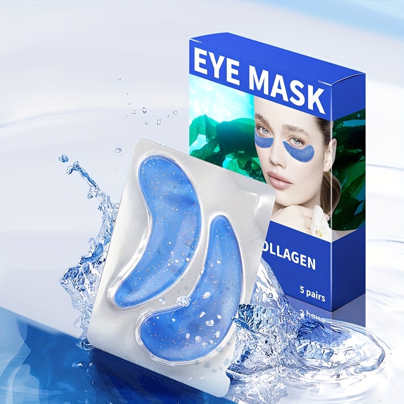 5 Pairs Seaweed Collagen Eye Mask, Moisturizes The Eye Skin, Tightens