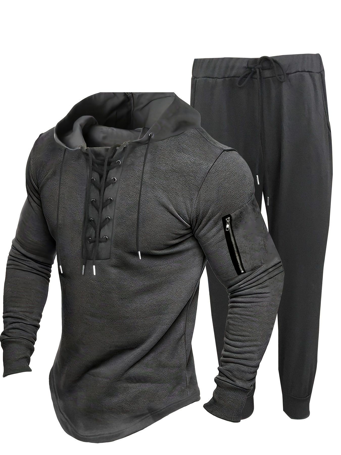 Daily Deals Men's Tracksuit 2 Piece Spring Casual Solid Jogger Sport Gym  Pockets Sweatsuit Long Sleeve Hoodies and Sweatpant Set, 001# Black, Medium  : : Clothing, Shoes & Accessories