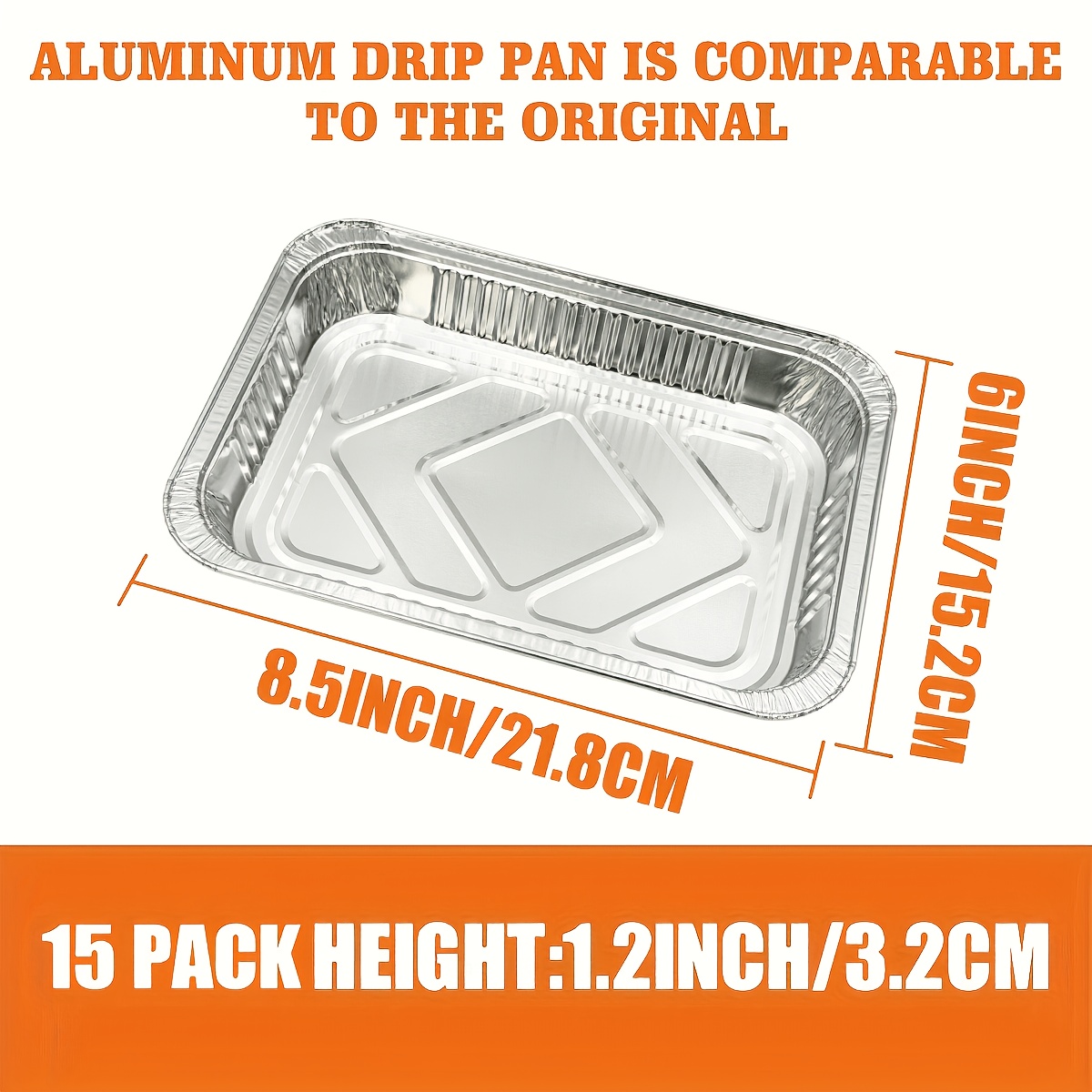 Image of 15/50 Pack Drip Foil Pan Liners For Outdoor Compatible With For - Series - Disposable Aluminum Foil Grease Tray Liners
