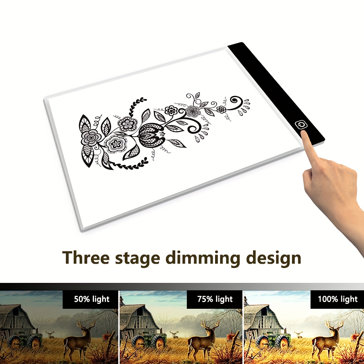 1pc led drawing replica board toy drawing 3 levels dimmable painting tablet a4 size light pad learning educational game gift multicolor optional no magnetic suction no inner electricity