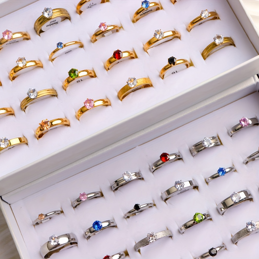 12pc Elegant Stainless Steel Rings Set for Daily Wear