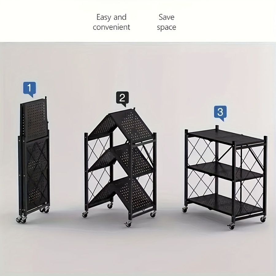 3 4 5 tier   storage rack   with wheeled multi layer storage shelves portable floor standing versatile miscellaneous storage rack foldable magazine rack storage accessories details 2