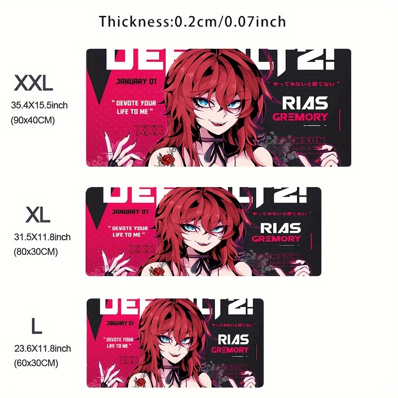 Chic Anime Girl Extended Desk Mat - Non-Slip Rubber Base, Large Gaming Mouse Pad for Laptop &amp; Keyboard Protection, Stylish Office Accessory