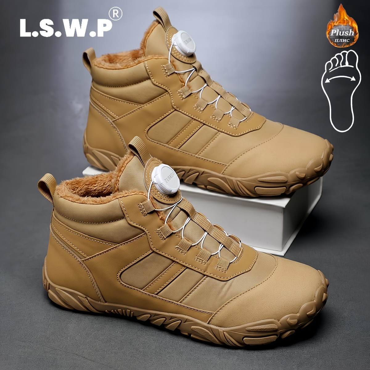 Women's Plus-Size Wide Toe Hiking Boots with High Cushion