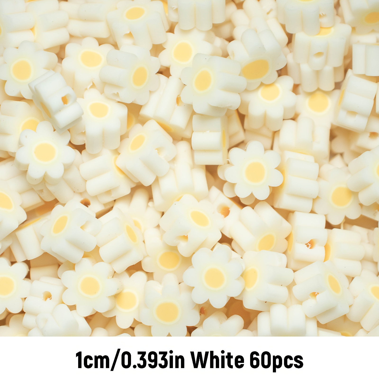 60pcs Qywctz Soft Ceramic Beads Compatible For Making - 10mm Chrysanthemum Beads, Soft Ceramic Spherical Beads Suitable For Bracelet, Necklace, Keychain, Handmade Crafts - & Smooth For Beading