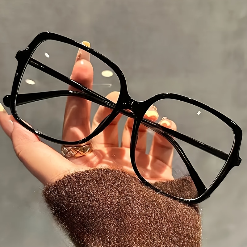 Image of 1pc Women' Frame Square Glasses - Bezel Over-the-counter Everyday And Formal Style, Modern European Elegant Style, Design, Translucent Lens