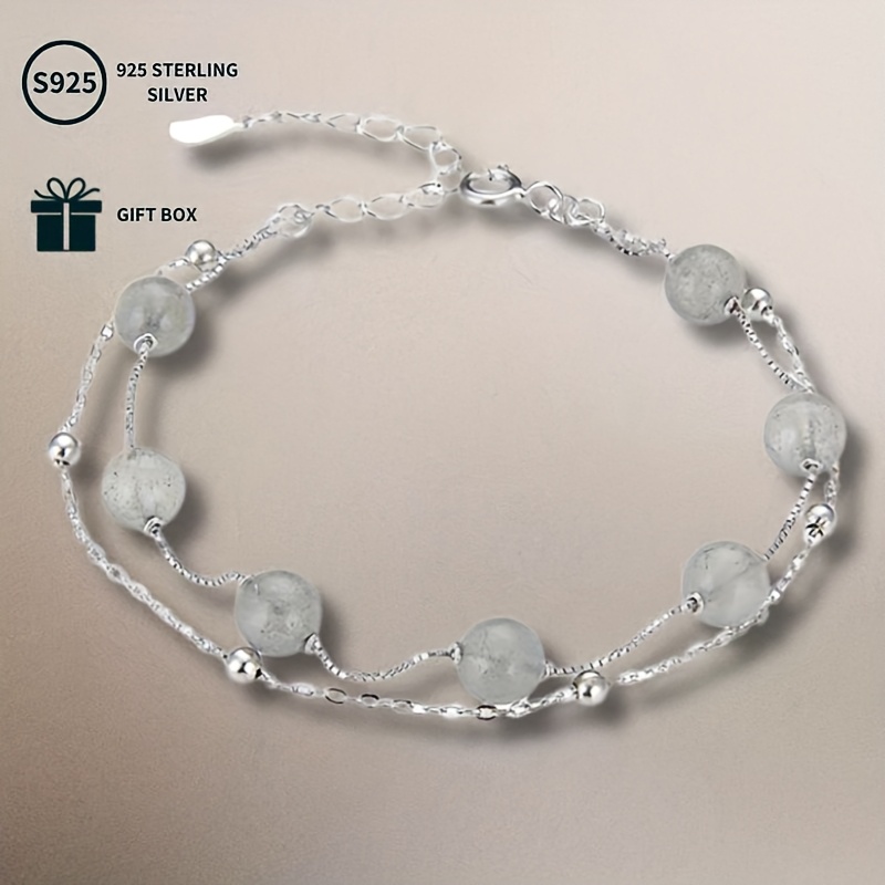 S925 Double Layer Bracelet with Chain - Ideal Gift for Mother's Valentine's Day