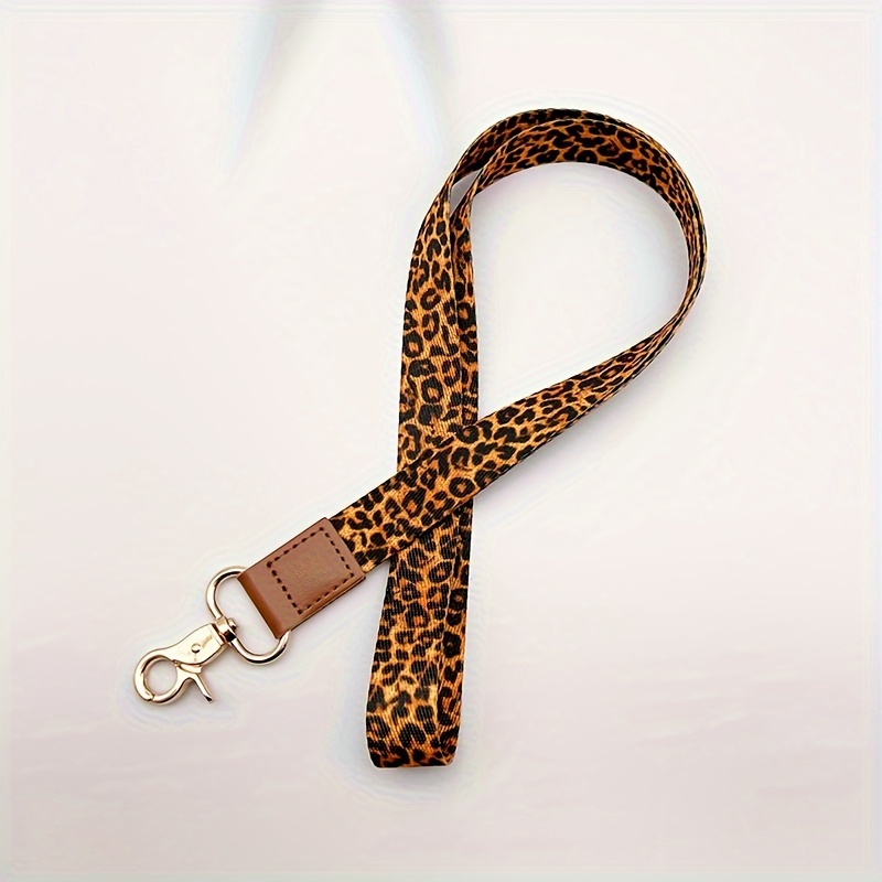 Image of A Unisex Thickened Polyester Webbing Keychain With Cow Print And Leopard Print, Phone Lanyard, Key Strap, Id Badge Holder, Gift For