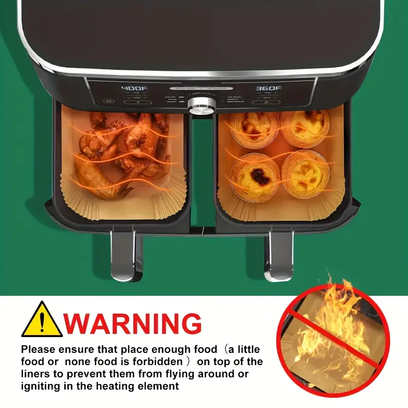 100pcs rectangle air fryer liner disposable paper pad that does not need to be cleaned baking pads without bleach multi purpose food baking paper pad suitable for ovens microwave ovens frying pan kitchen accessories kitchen baking tools Product details 3