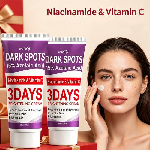 2pcs 15 azelaic acid dark spots smoothing cream niacinamide and vitamin c reduce of dark spots skin tone brightening moisturizing and smoothing design for convenient carrying