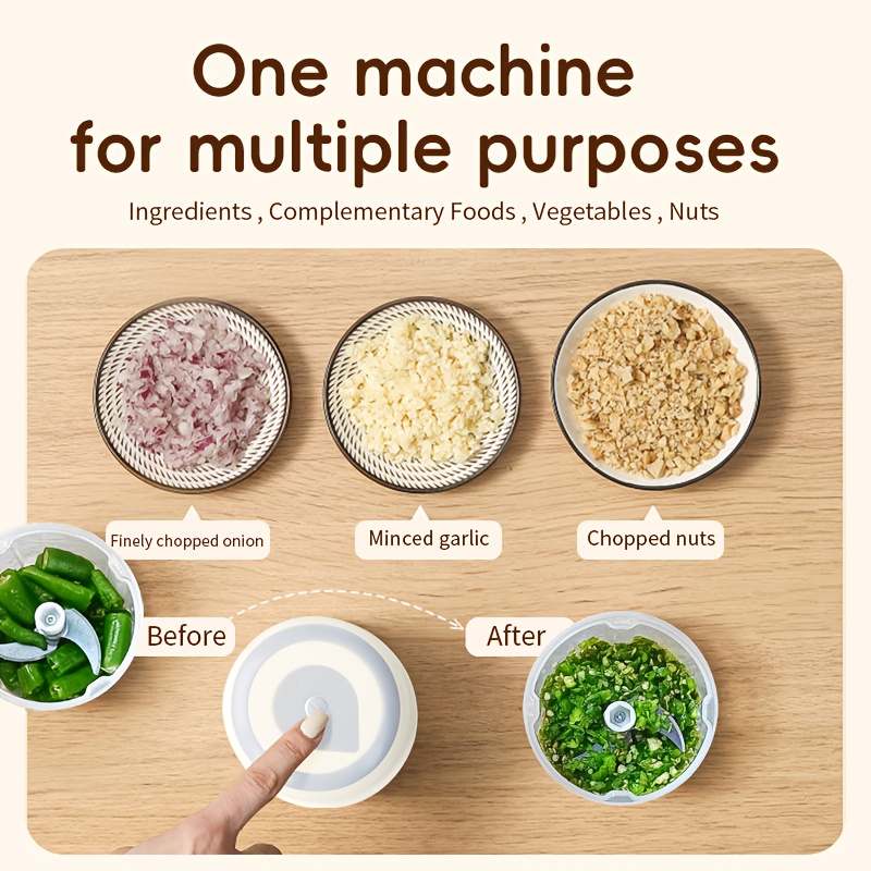 electric garlic masher beater usb rechargeable automatic garlic grinder with sus blades   for home kitchen use durable plastic construction garlic crusher kitchen gadget modern kitchenware   blending technology Product details 3