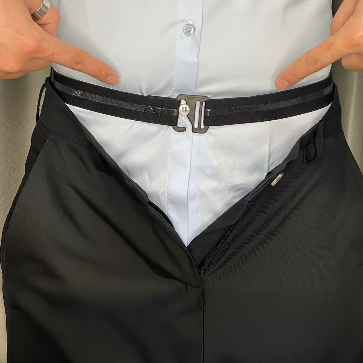 حزام مطاطي مانع للانزلاق للرجال - مشد خصر مرن لإطلالة أنيقة في الأعمال - Image 6