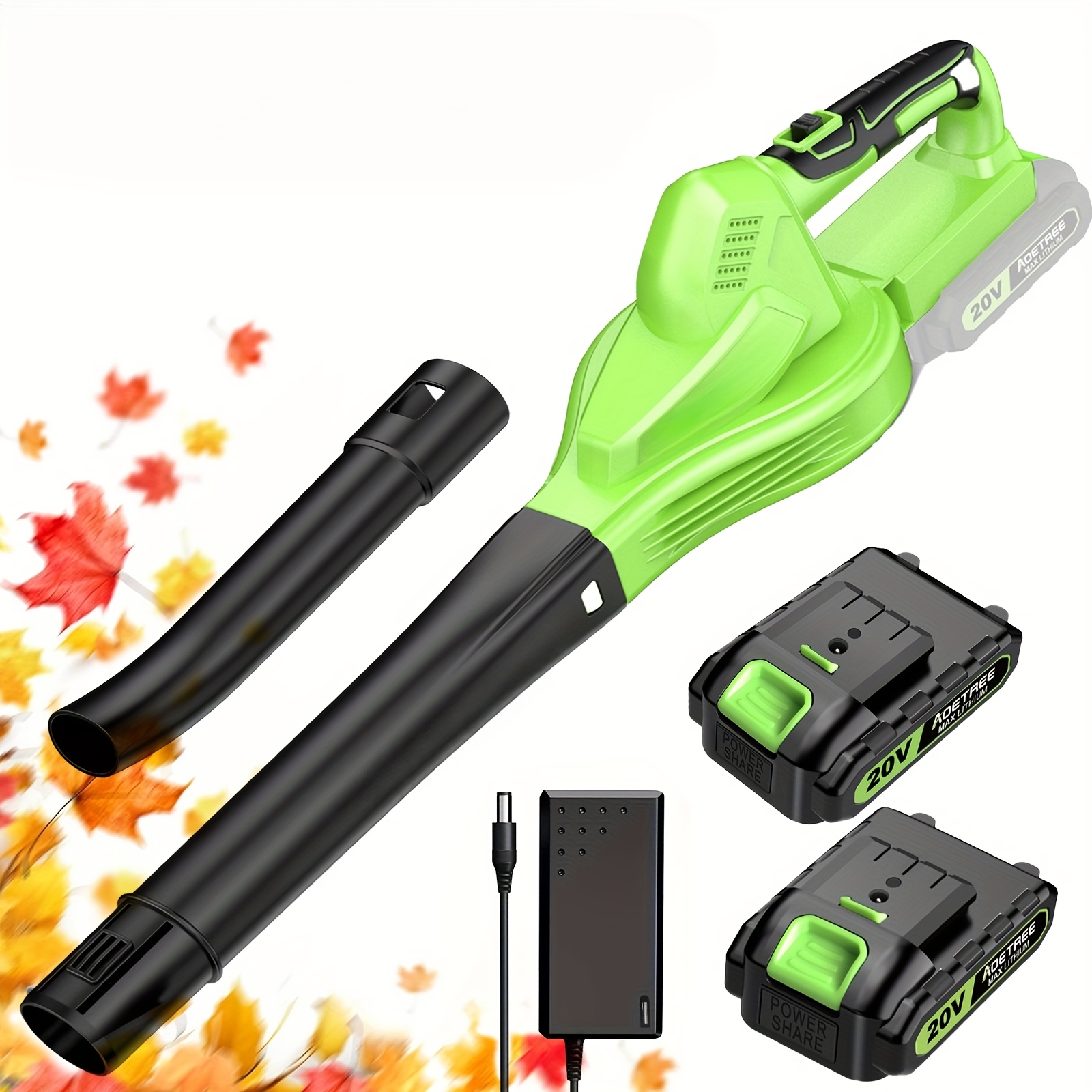 TEMU Handheld Cordless Blade Blower, Blower With 2 Batteries, Courtyard-20v140cfm Lightweight, Battery Poweredsmall Sized Blower Forcleaning