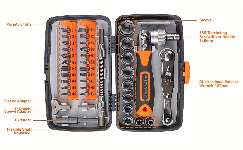 ratcheting screwdriver set   38 in 1 ratchet screwdriver tools versatile magnetic tools for mechanics and diy enthusiasts 2880a Product details 5