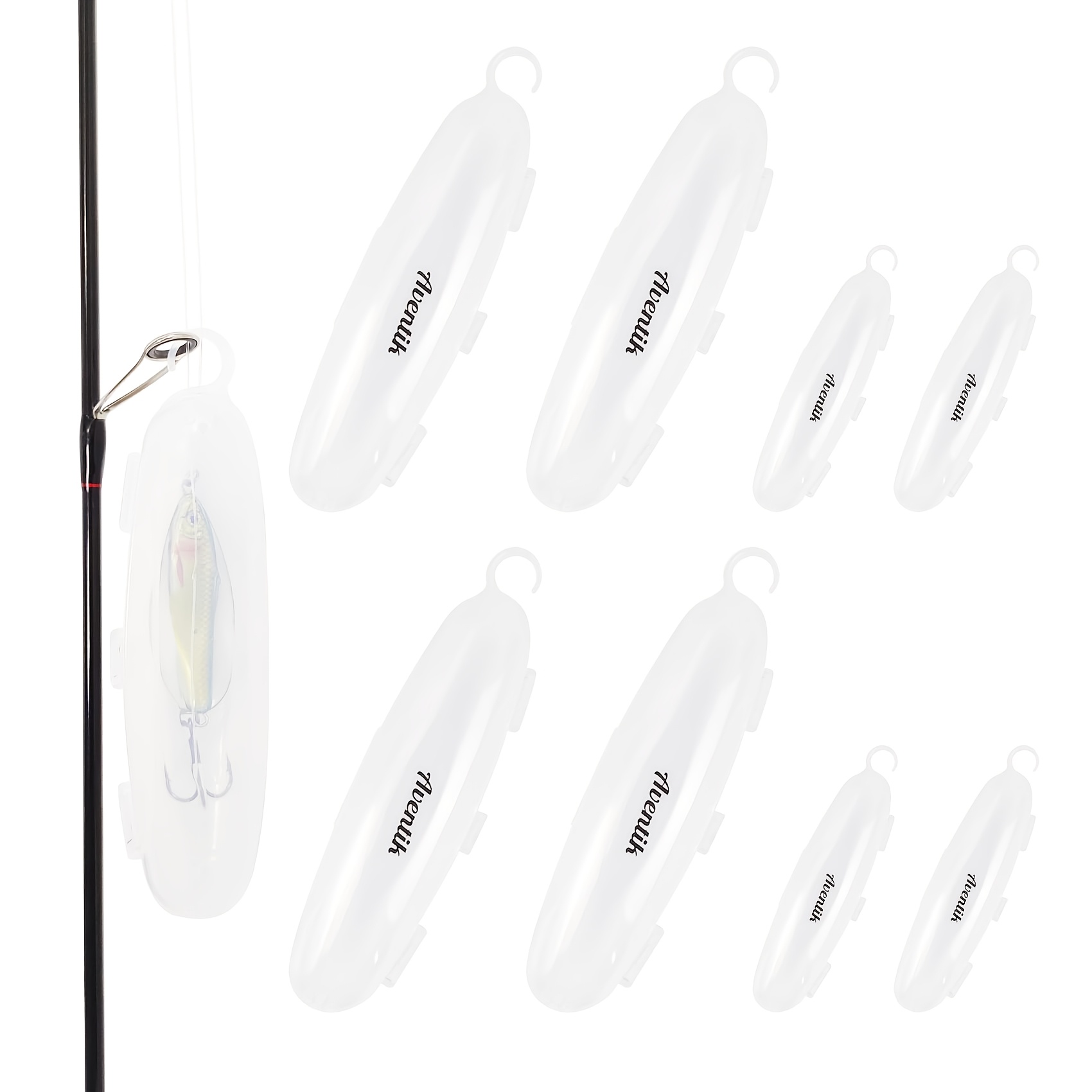 TEMU Étuis Transparents pour Leurres de Pêche Compatibles - Enveloppes Multi-Tailles avec Trous d'Aération, Passage pour Hameçon et Ligne - Appâts