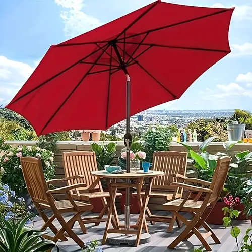 modern outdoor patio umbrella with tilt crank system uv protection 100 polyester fabric 7 5ft 9ft 10ft round for lawn garden deck backyard pool manual tilt alloy frame easy