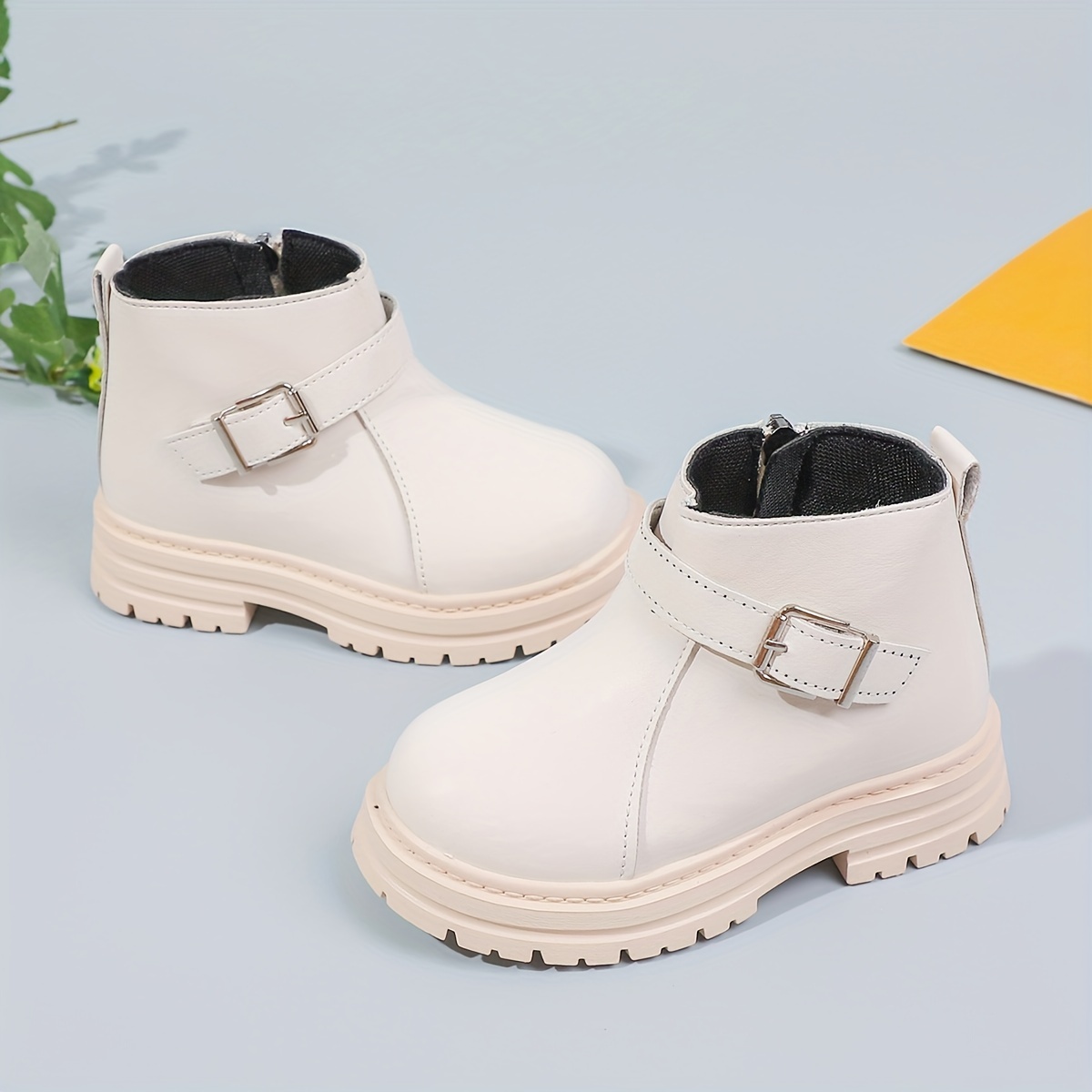 Girls' Black Ankle Boots with Side Zipper Strap Rubber Sole Stylish  Casual Shoes for Toddlers Kids, Girls Shoes