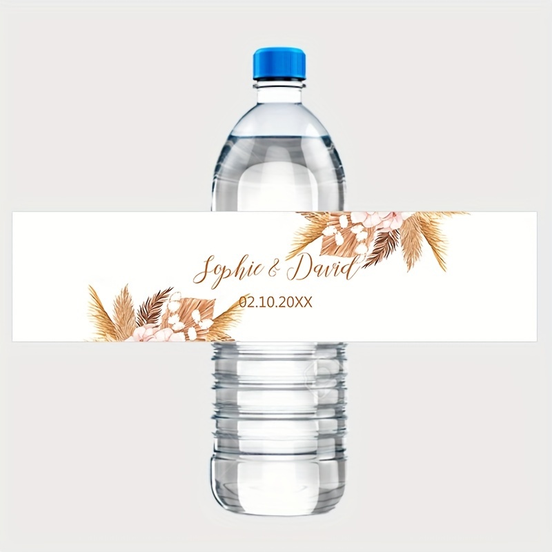 TEMU Custom 30pcs Celebration Labels Personalized Bottle Labels Water Bottle Stickers Custom Name Text Stickers Birthday Baptism Wedding Party
