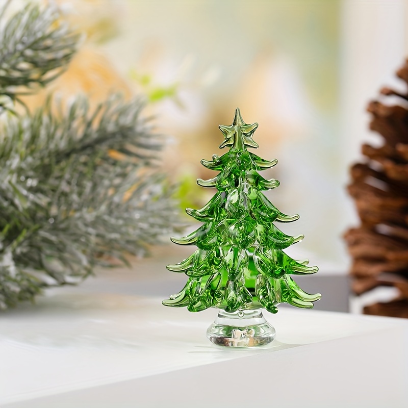 TEMU 1pc Crystal Christmas Tree Ornament, Handcrafted Crystal Statue Art Craft, For Valentine's Day, Mother's Day, Christmas, Halloween, Living Room,