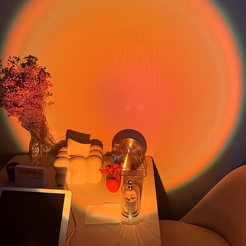 Sunset Ambiance Light, LED Night Light, Sunset Lamp, Projection Light, Photography Fill Light, Romantic Sunset Light for Bedroom and Living Room Decor, Family Gathering Birthday Gift, Vehicle and Room Decoration, Photography Fill/Selfie, Party, Camping Wedding Decor - Perfect Gift for Friends