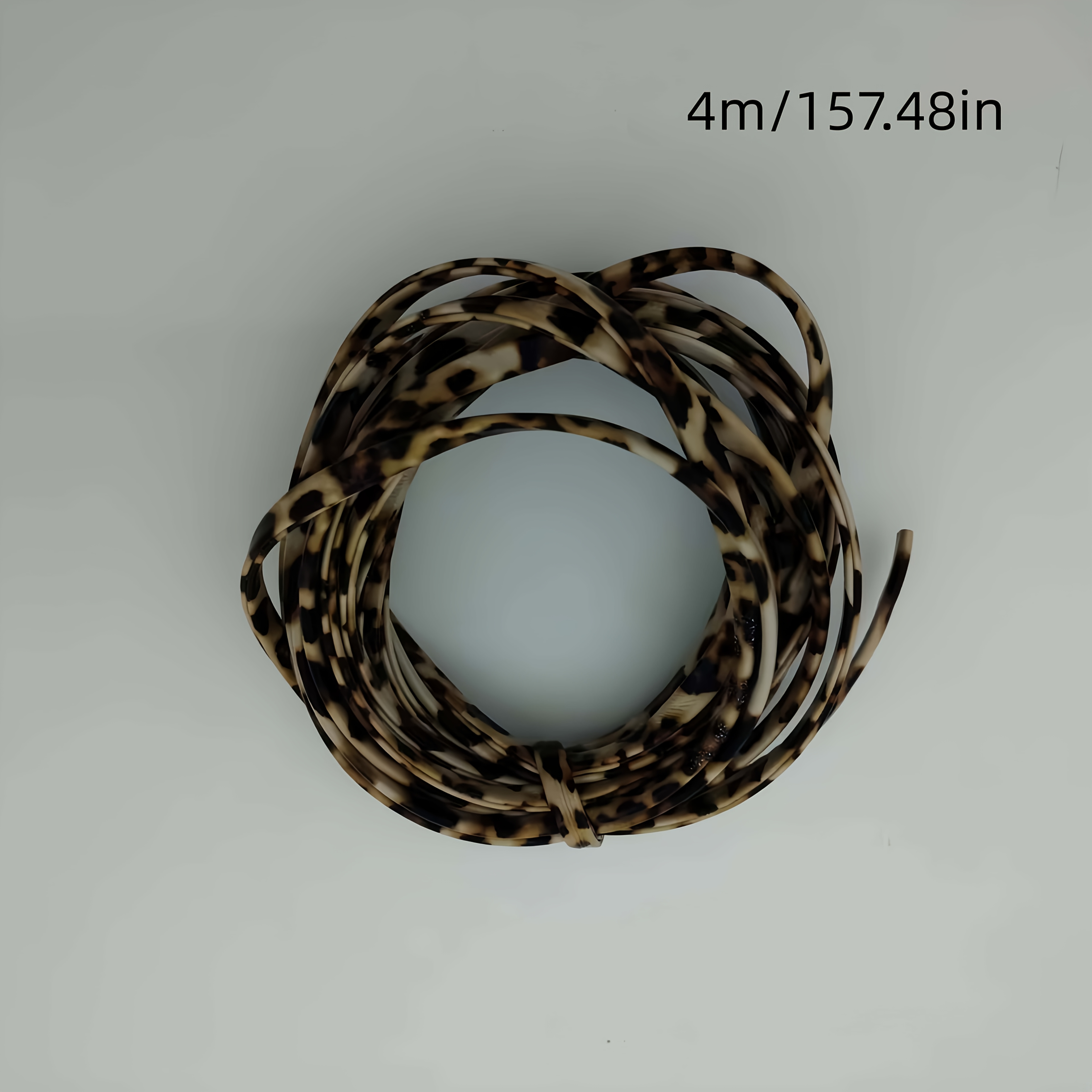 TEMU 4m/4mm Thick Fashion Easy Retro Leopard Print Flat Rope Pu Handmade Weaving Cord Colored Rope Durable And Easy To Cut Handmade Weaving Rope