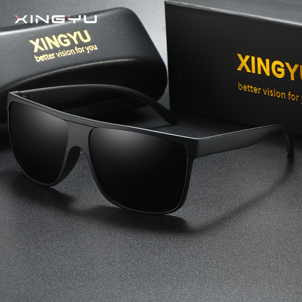 Image of Xingyu Men's Oversized Polarized Sunglasses With & Full-rim Frame - Suitable For Driving, Fishing, Outdoor, Coverage, Wide Frame (>139mm), For Party Gifts, Uv Filtering For Glare